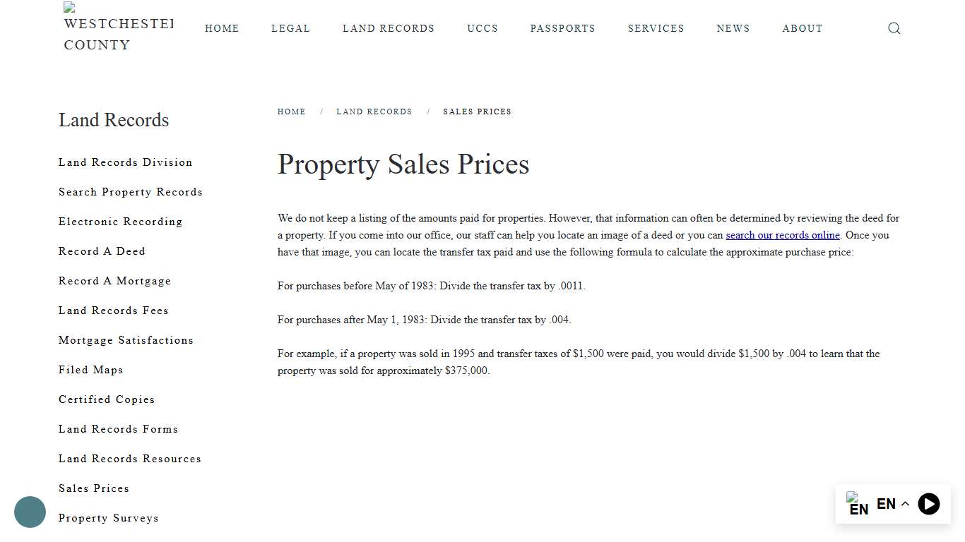 Property Sales Prices