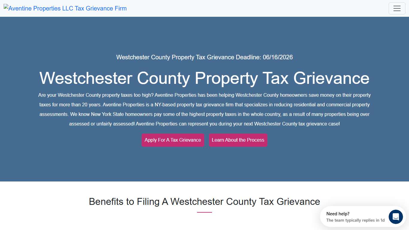 Westchester County Property Tax Grievance Aventine Properties